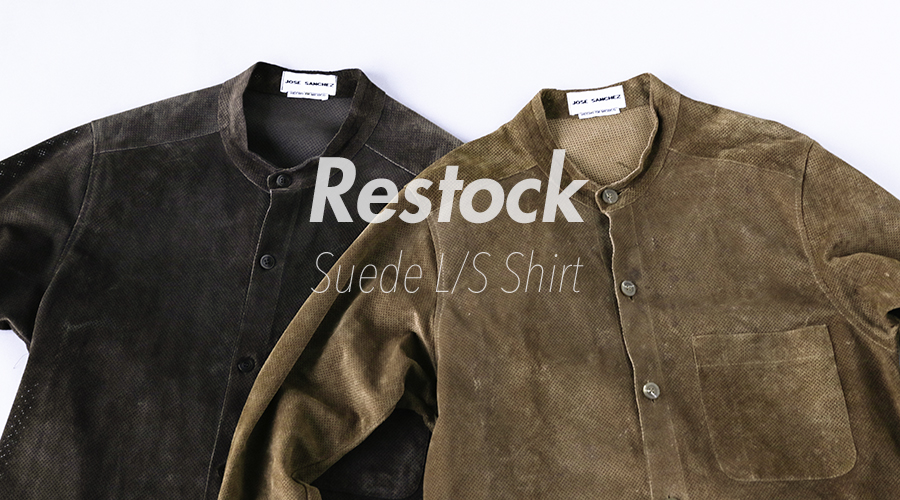 商品の再入荷：Repurposing ヴィンテージ L/S スエードシャツ
